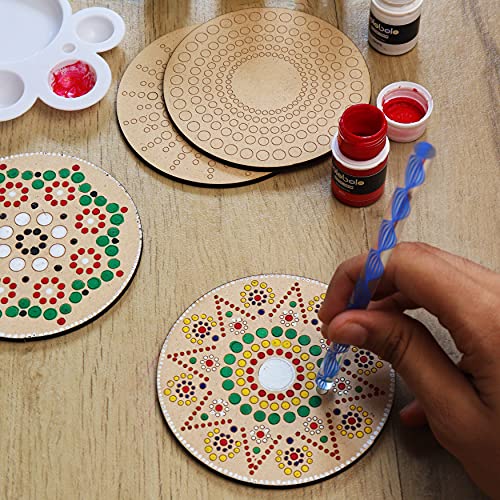 Crafting Elegance: Making Dot Art Mandala Coasters with MDF Coaster Blanks