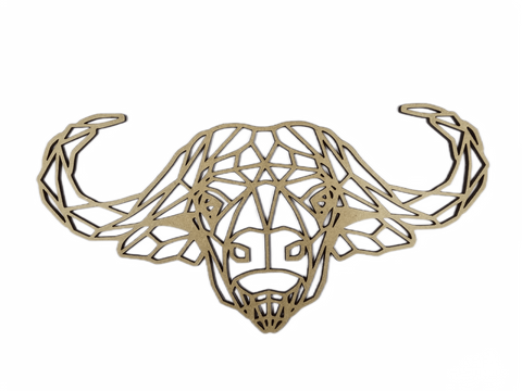 Polygonal African Buffalo Head Wall Art
