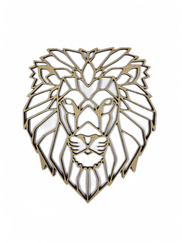 Polygonal African Male Lion Head Wall Art