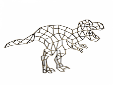 Polygonal T-Rex Dinosaur Wall Art