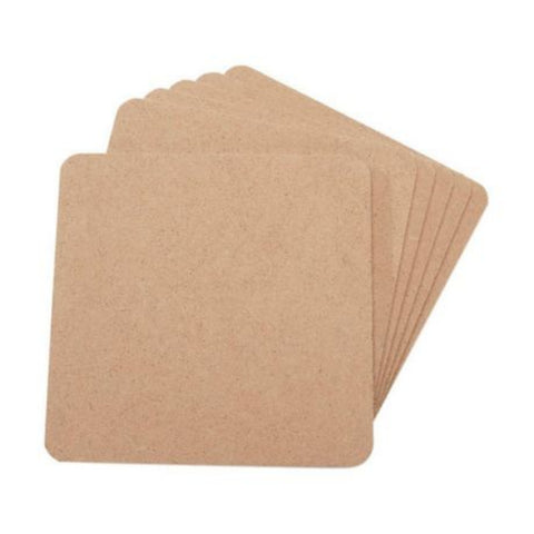 MDF Coaster Blanks - Square with Rounded Corners (Set of 6)