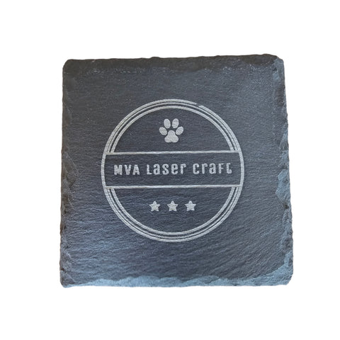 Laser Engraved Branded Corporate Gift Natural Slate Coaster (Each)