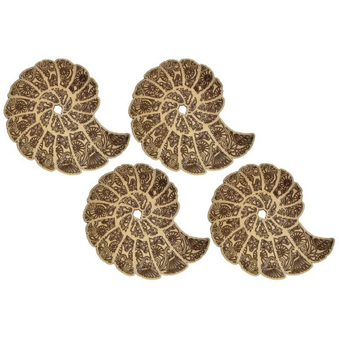 Nautilus Shell Coasters with detailed etching (Set of 4)