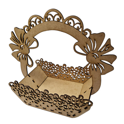Elegant Floral and Bow Easter Egg Basket