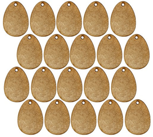 Easter Egg Blanks 3mm Blonde MDF with 4mm hole (Pack of 20)