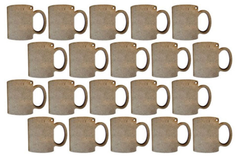 MDF Coffee Mug Shaped Keyring Blanks (Pack of 20)