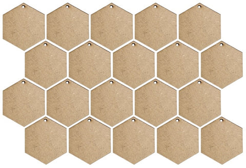 MDF Hexagon Keyring Blanks (Pack of 20)