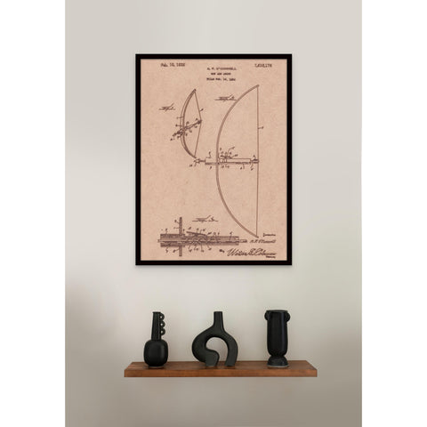 Vintage Patent Sketch Style Bow and Arrow - Unframed