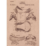 Vintage Patent Sketch Style Saddle - Unframed