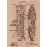 Vintage Patent Sketch Style Submarine - Unframed