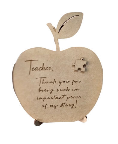 Teacher Desk Gift - Apple with small puzzle piece