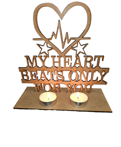 Candle holder - My Heart Beats Only For You (Candles not included)
