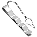 Stainless Steel Bar Tie Clip with Chain