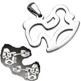 Stainless Steel Rocking Baby Horse Pendant & Pair of Stud Earrings (SET)