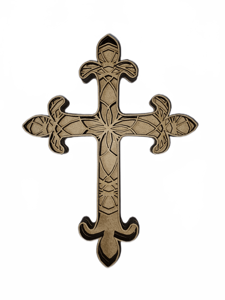 Multi-Layered MDF Cross with Fleur de lis tips (7 Layers)