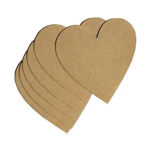 MDF Coaster Blanks - Hearts (Set of 6)