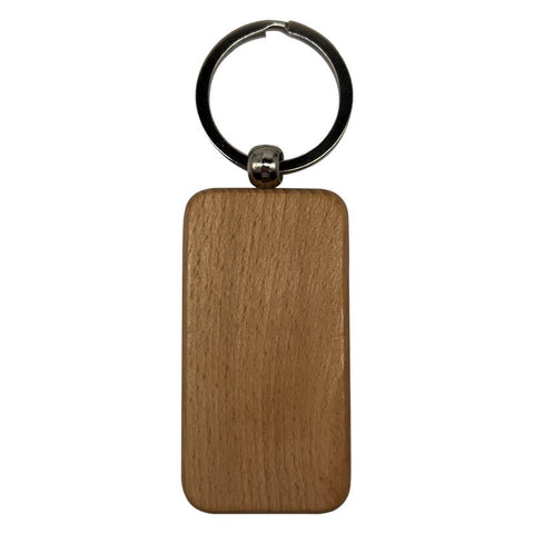 Engraved Wooden Keyring (Pack of 10) - Rectangle for Corporate Branded or Personalised Gifts
