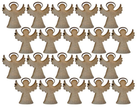MDF Angel with Halo Shaped Keyring Blanks (Pack of 20)