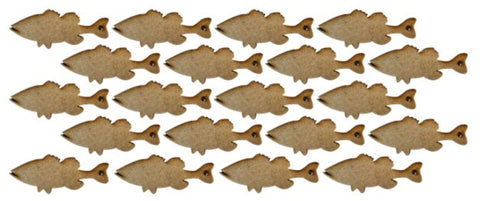 MDF Bass Fish Shaped Keyring Blanks (Pack of 20)
