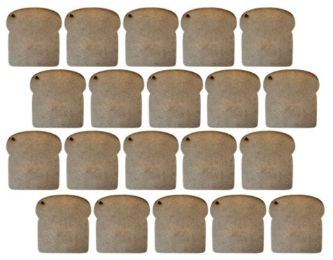 MDF Bread Slice Shaped Keyring Blanks (Pack of 20)