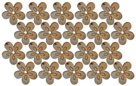 MDF Flower Shaped Keyring Blanks (Pack of 20)