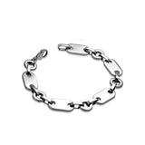 Stainless Steel Geometric Circle Oval Link Bracelet