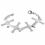 Stainless Steel Engravable Pattee Cross Link Chain Bracelet